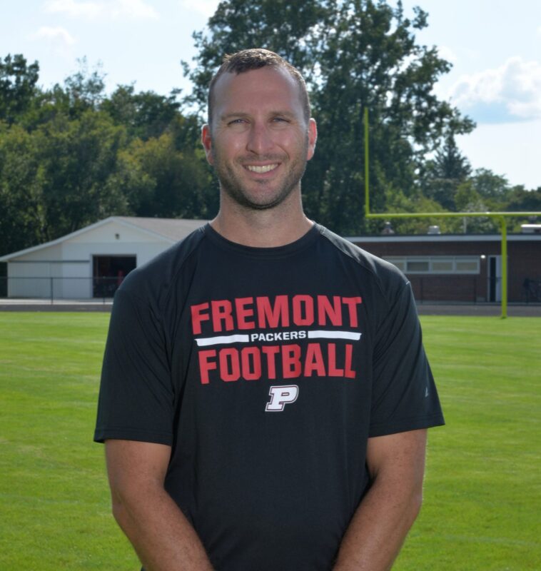 Fremont coach Jared Hudson, who was a Packer during the happy Dan Rohn